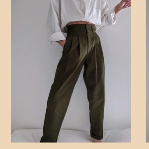NA Nin Townes Trouser olive green cotton twill